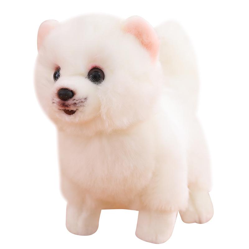 Brown Pomeranian Plush Toy - Standing Dog Photography Prop & Soothing Doll for Kids