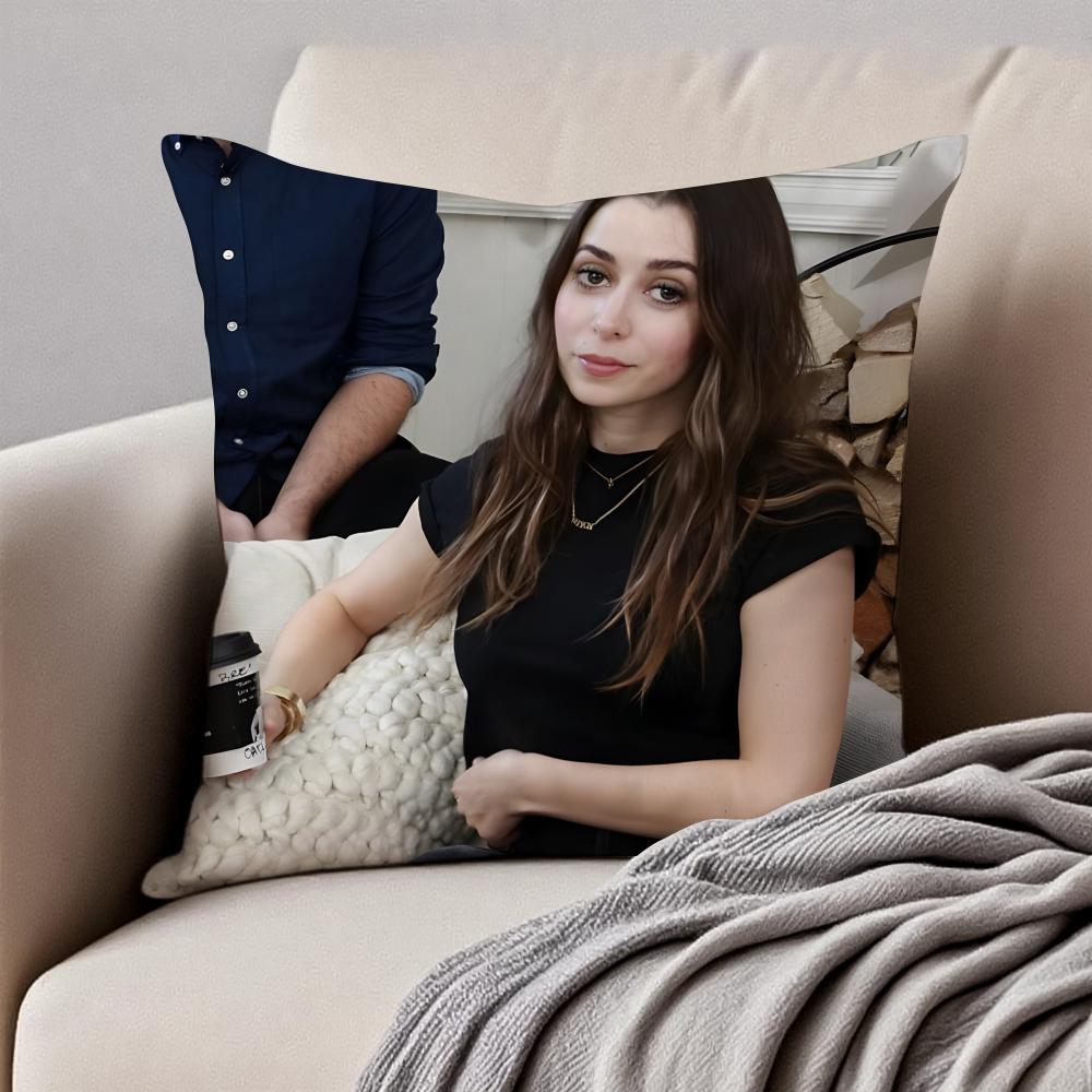 CCristin Milioti Cushion Cover Pillowcase Antidustmite Invisible Zipper Short Plush Sofa Cushion