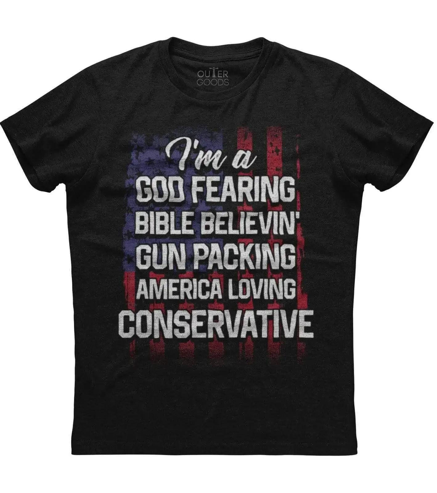 

Im A God Fearing Bible Believin American Flag Phrase Printed TShirt Summer Cotton ONeck Short Sleeve Mens T Shirt New S3XL S