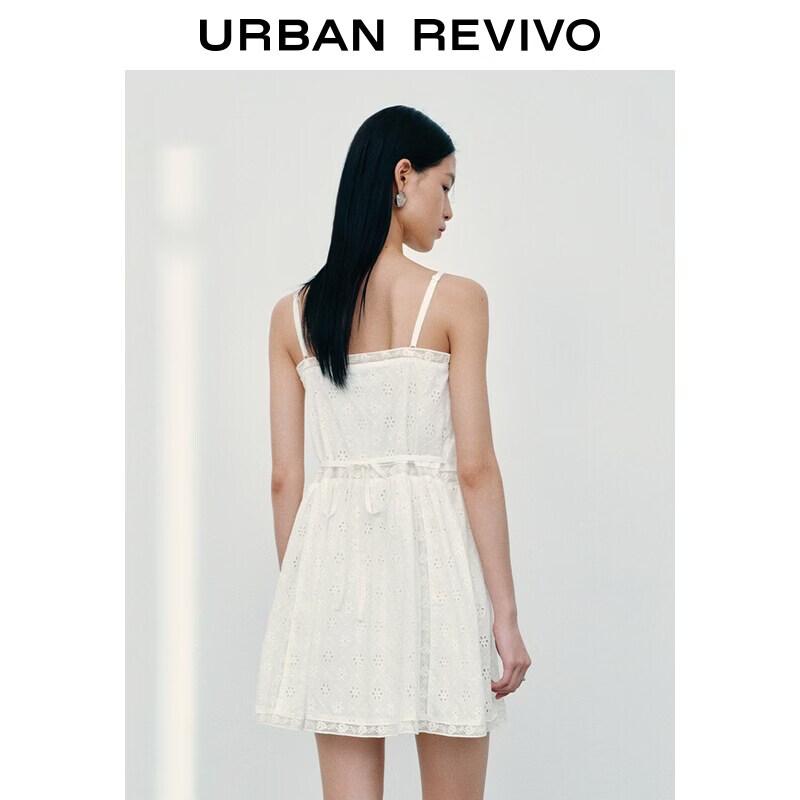 UR2026 Women's Cotton Cut-out Tie-Waist Dress