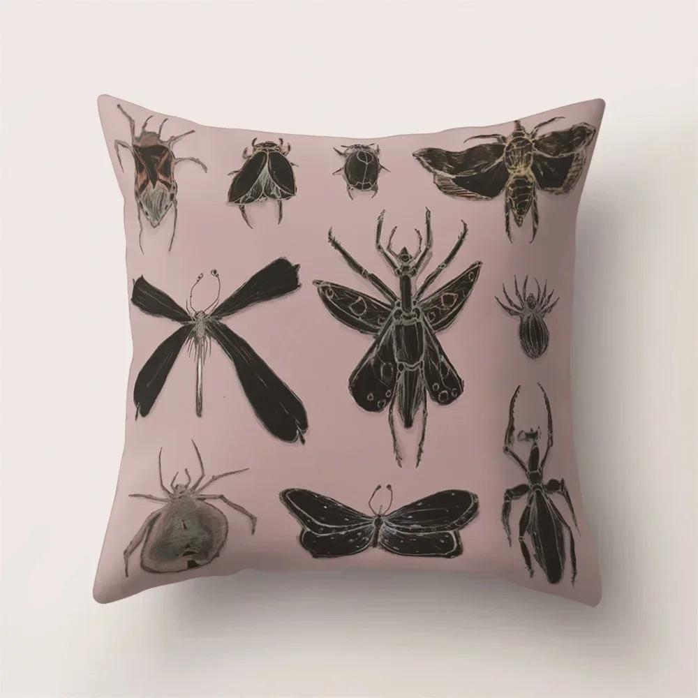 Insects Butterflies Decorative Pillow Covers Pattern Cushion Cover Suitable For Sofa Bedroom Car Pillow Cover