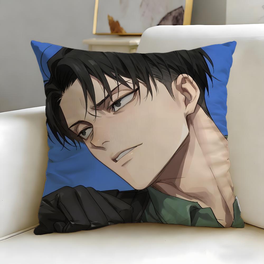 Popular Anime Character Levi Ackerman Cushion Cover Soft  EasyWash Pillow Case  Versatile for Couch Bed Travel and Office