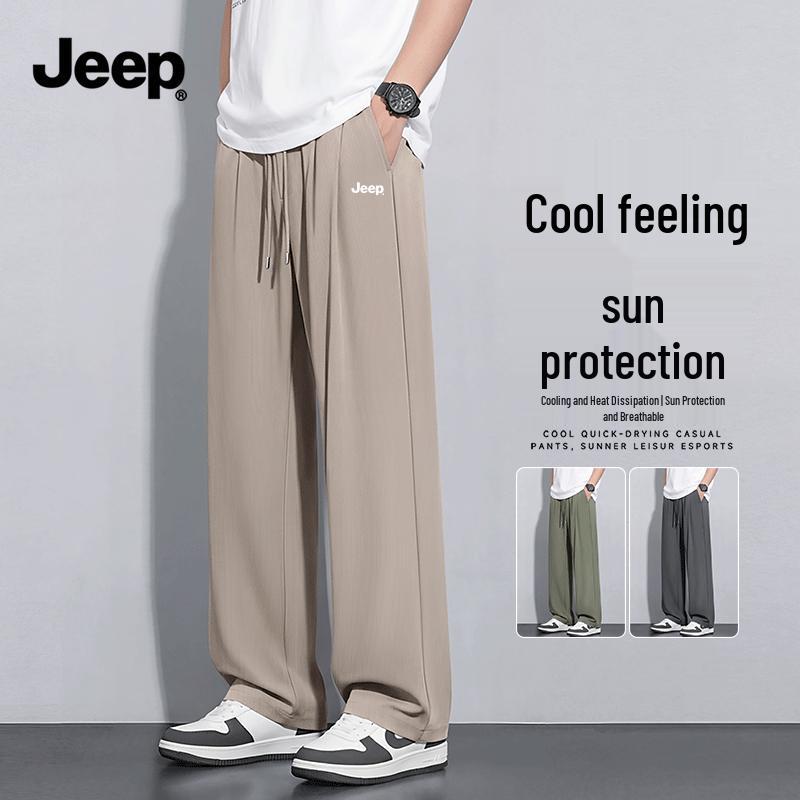 

JEEP Men s Summer Ice Silk Quick-Dry Wide-Leg Casual Pants XL
