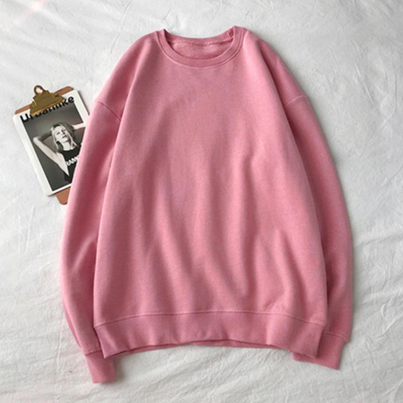 Unisex Crewneck Sweatshirt - Loose Fit for Spring and Autumn, Solid Color, Long Sleeve, Trendy and Versatile.