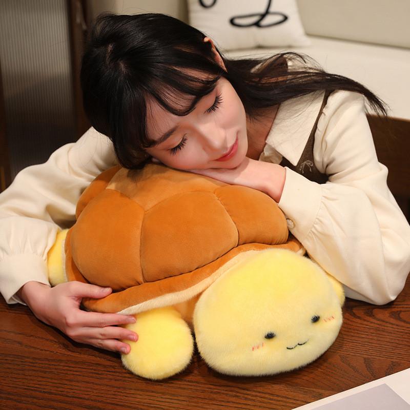 Plush Turtle Cartoon Pillow With Soft Short Pile Fabric For Kids And Teens