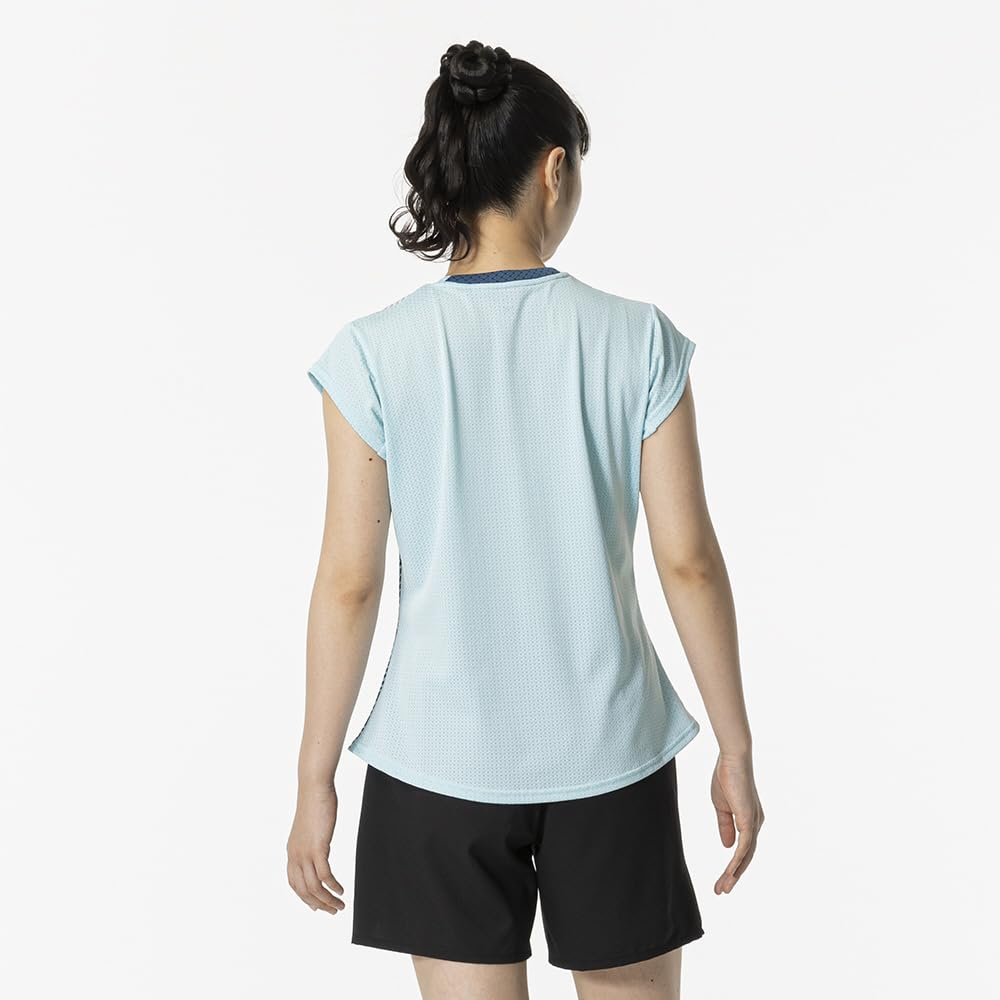 Blue Glo Dry Aeroflow Keeplite Tennis and Badminton Game Short DynaMotion Officially Approved by the Japan Badminton Model Size XL Women's Shirt,