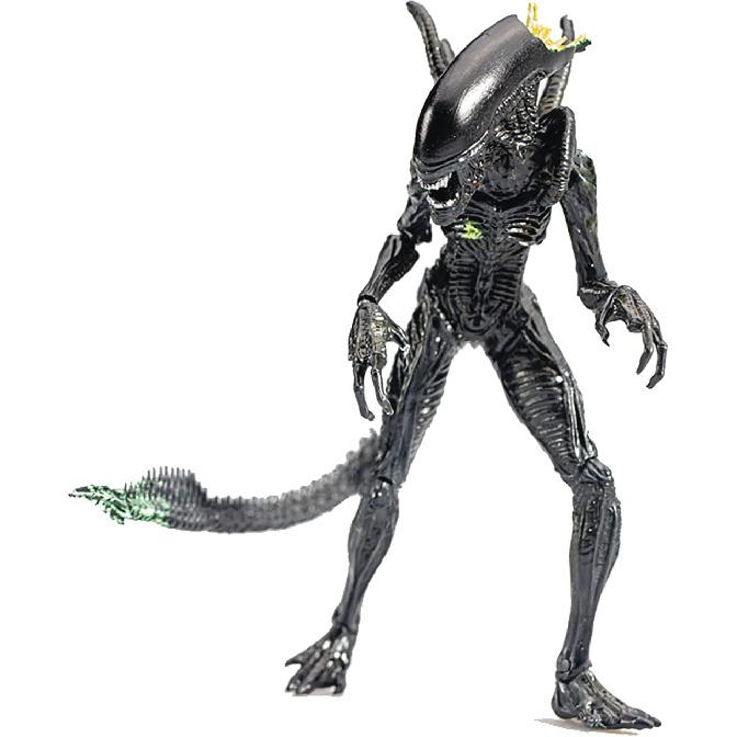 Hiya Toys Alien vs. Predator: Blowout Alien Warrior 1:18 Scale Action Figure, Multicolor