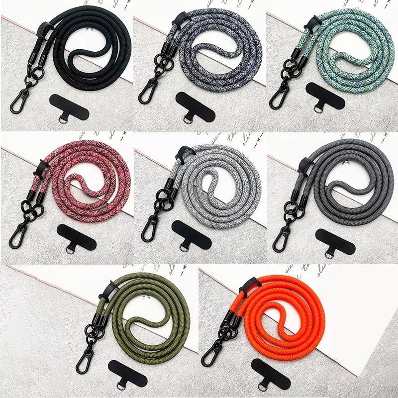 1pcs Universal 120CM Crossbody Lanyard Strap Chain For Phone Case Cover Sport Climbing Colorful Nylon Single Cord Rope