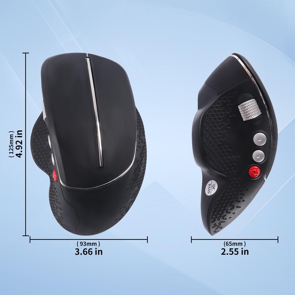 Wireless, Quiet 2.4GHz, 6-Button Mouse, Medium Size [With BackForward Buttons], 4800 DPI Switchable, Ergonomic Optical Mouse with Receiver, Vertical