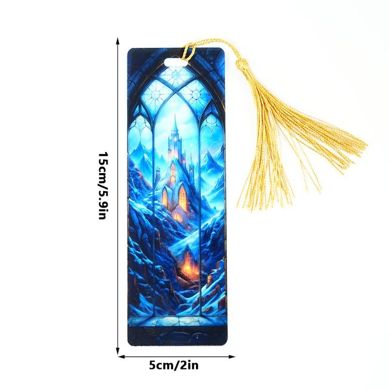 

10pcs Colorful Light-Refracting Acrylic Bookmark with Gold Tassel European Style Craft Readers Home Office Book Decor Gift Idea