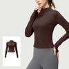 New Spring Autumn Zipper Slim Long Sleeve Top Women Stand Collar Sports Tight Yoga Wear Jacket Female