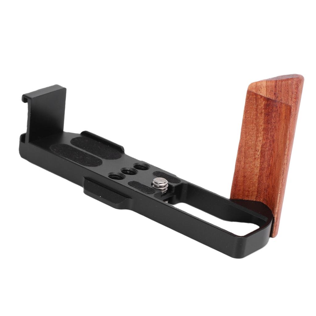 Wooden L Shape Handle Grip Fit for G7XII G7XIII Camera with Quick Release Baseplate Hand Grip Holder Black