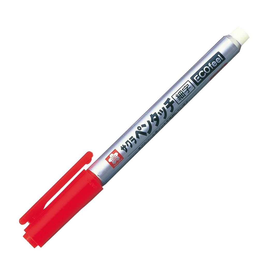 Sakura Pen Fine 10 Pens Cray-Pas Oil-Based Pen, Touch, Point, PPKE#19-10P, Red,