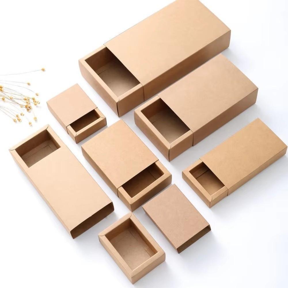 Kraftpapier Kraftpapier Schubladenschachtel Schubladenstil Umweltfreundliche Pappe Geschenkboxen Mini Recycelbare Geschenkverpackungsschachtel Basteln
