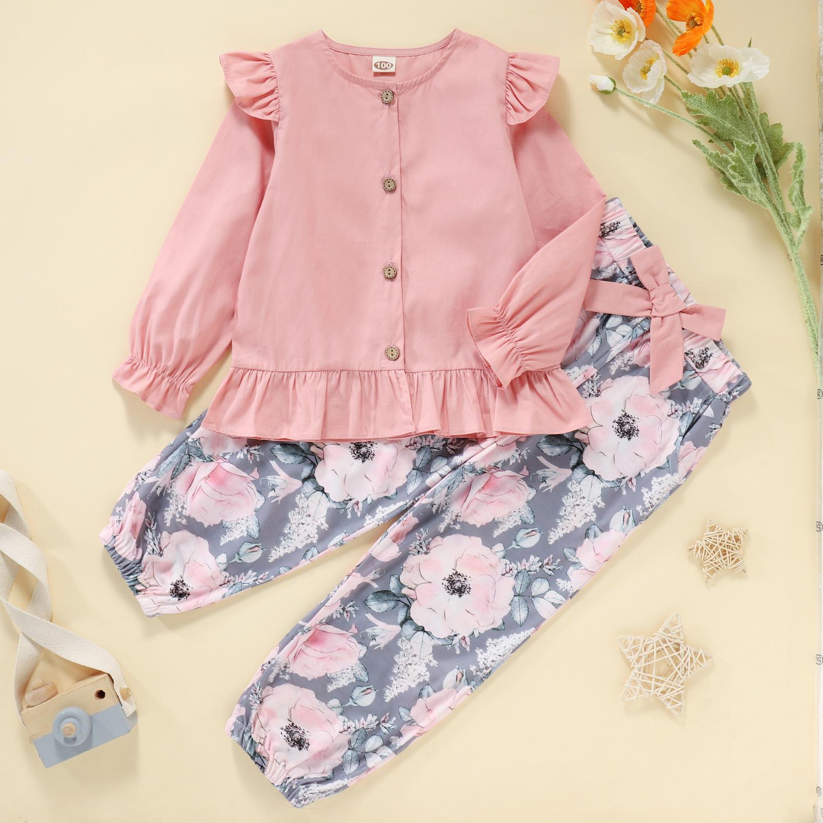 

Комплект детского топа с длинным рукавом - Повседневный, стильный и универсальный детский наряд 100 розовый