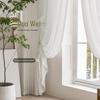 2026 Modern Style Sheer Gauze Curtains - Light-Filtering, Privacy-Safe, Sun Protection for Living Room, Bay, and Balcony Windows, White
