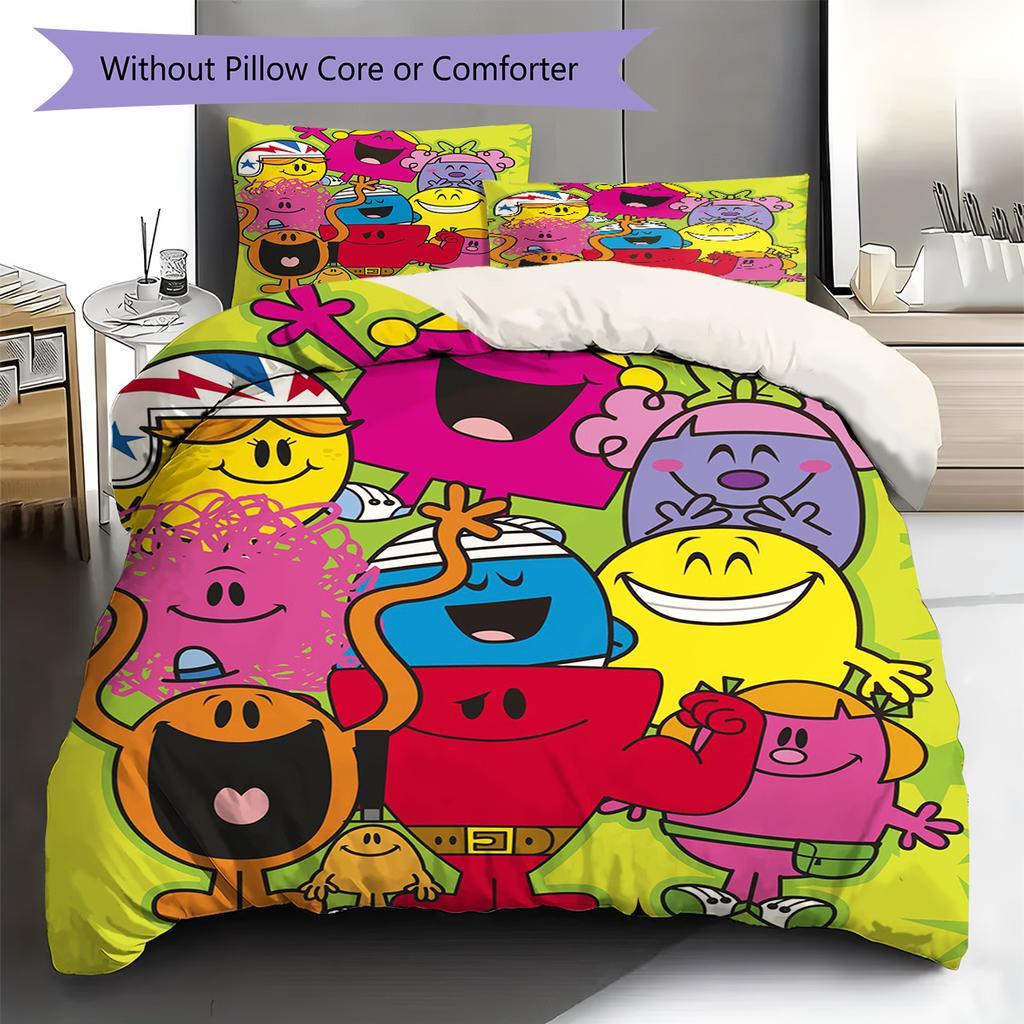 Herr. Herren Little Miss Muster Bettwäsche, Steppbett Set Bettbezug Kissenbezug Haus Geburtstag Geschenk (1 Bettbezug + 2 Kissenbezüge, ohne Füllung)
