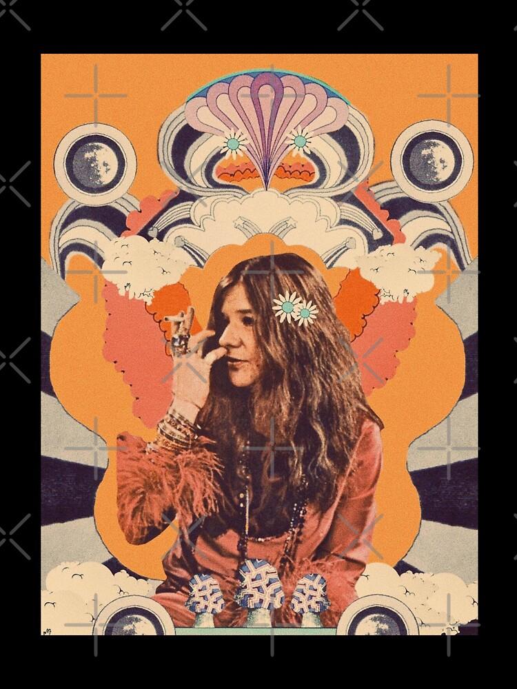 Janis Joplin Fresh Orange Clouds Oversized T-Shirt