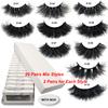 10-50 Pairs/ Lot Fluffy Mink Eyelashes 25mm Lashes Wholesale Wispy Long Natural Lashes Makeup Eyelash Extension 3D Mink Lashes