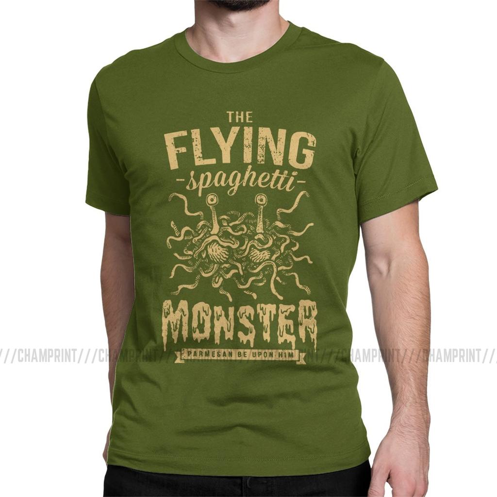 The Flying Spaghetti Monster T Shirt Men Funny TShirt Round Neck Flying Spaghetti Monsterism Pastafarianism FSM Tee Shirt