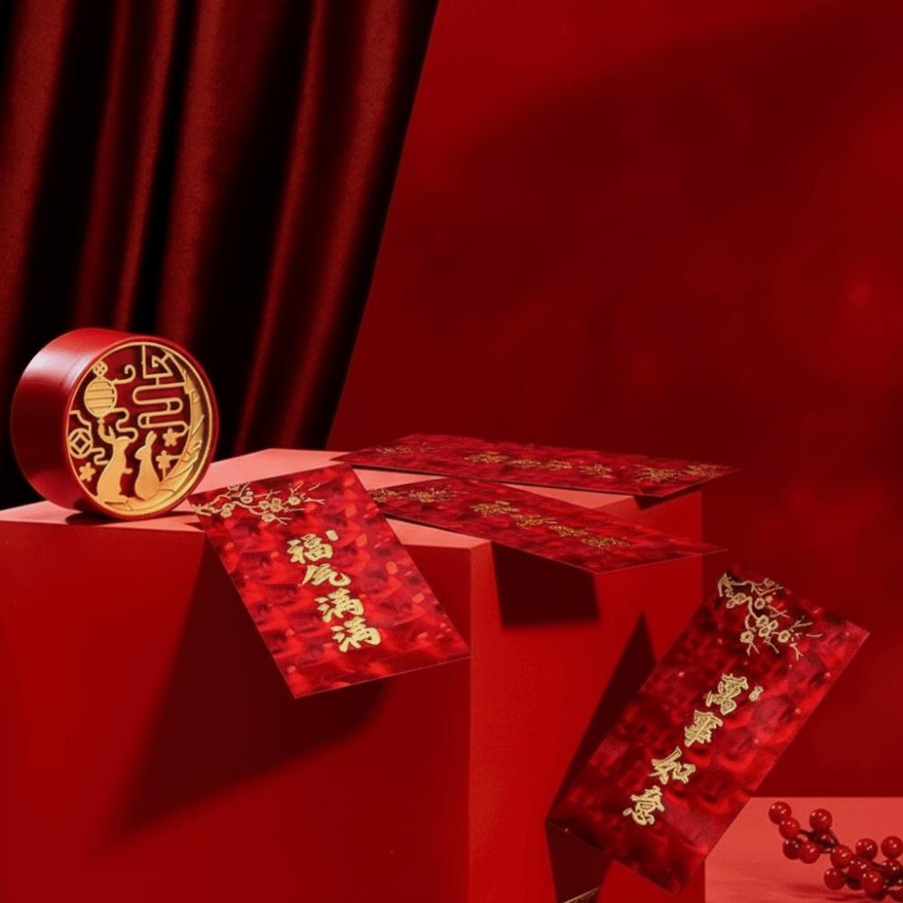 6PCS/SET Thickened New Year Red Envelopes Bronzing Good Lucky Red Packets  New Year Greetings