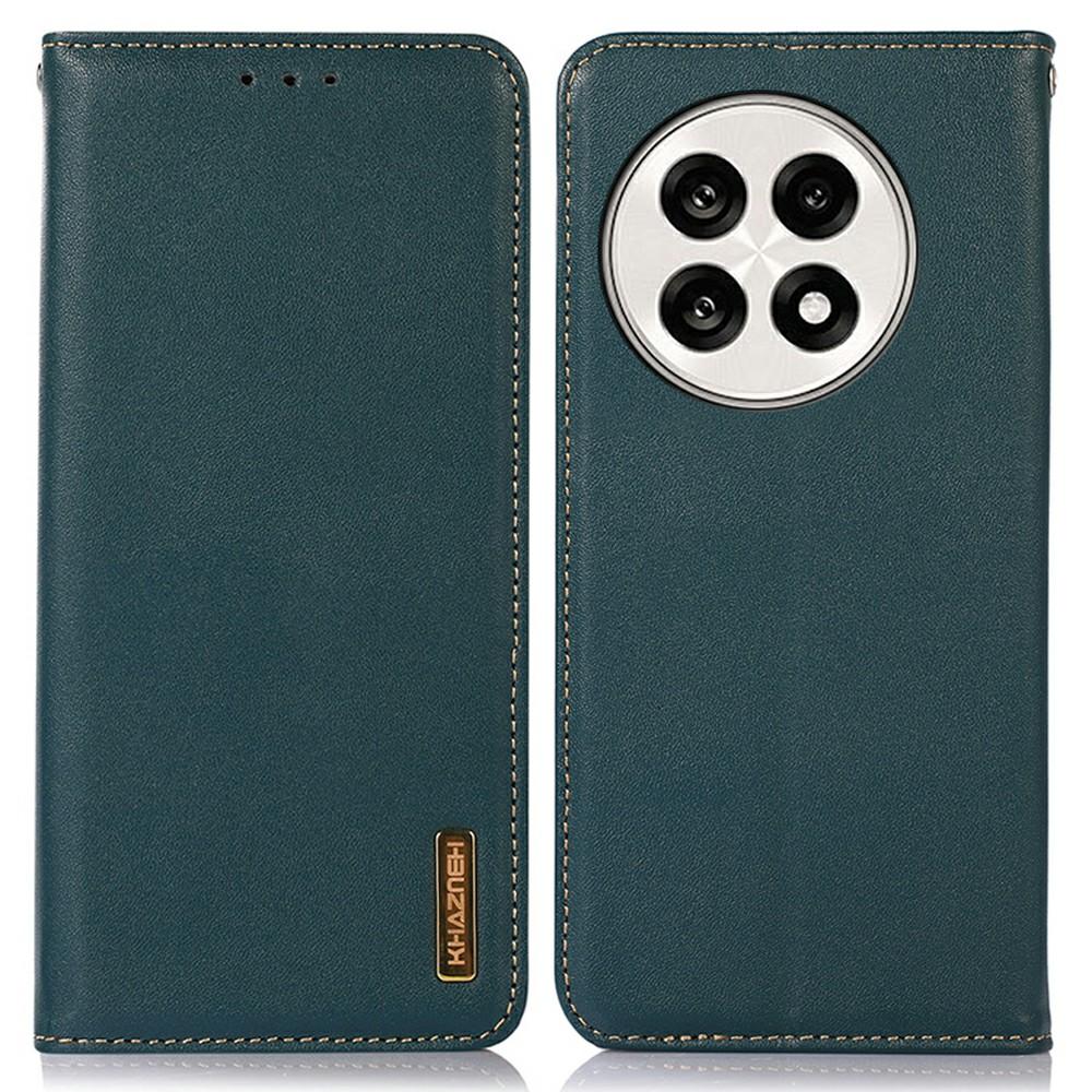 KHAZNEH Genuine Cow Leather Wallet Case for OnePlus Ace 5 Pro 5G/Ace 5 5G/13R 5G Nappa Texture Phone Cover
