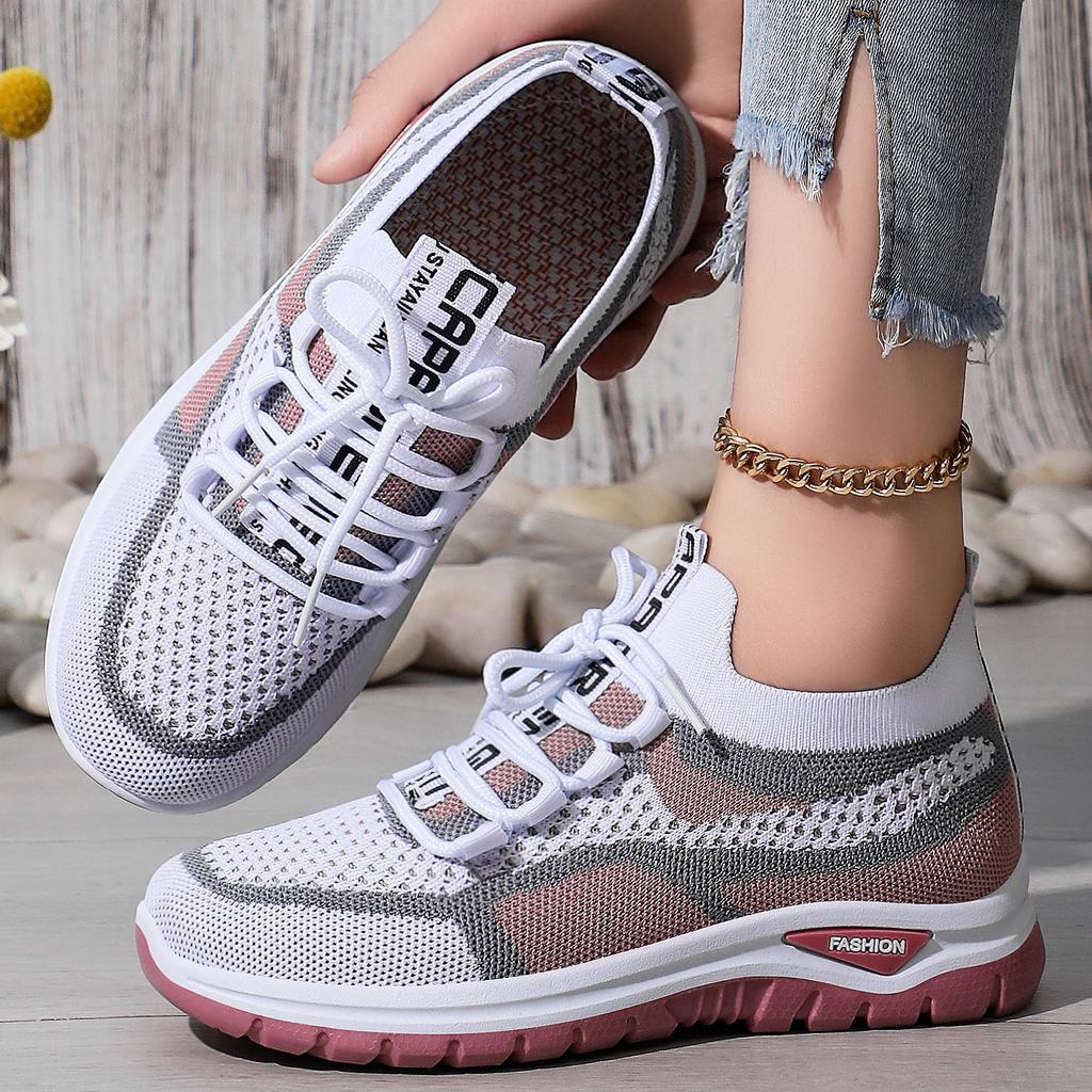 Women's Casual Shoes Air Mesh Gym Sports Shoes Women Chunky Sneakers New Fashion Breathable Platform Lace-up Vulcanized Shoes