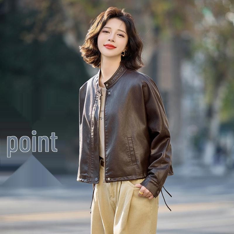 

Женская куртка из овчины 2025, короткая, маленькая, со стойкой, от Huage Diqing XL хаки