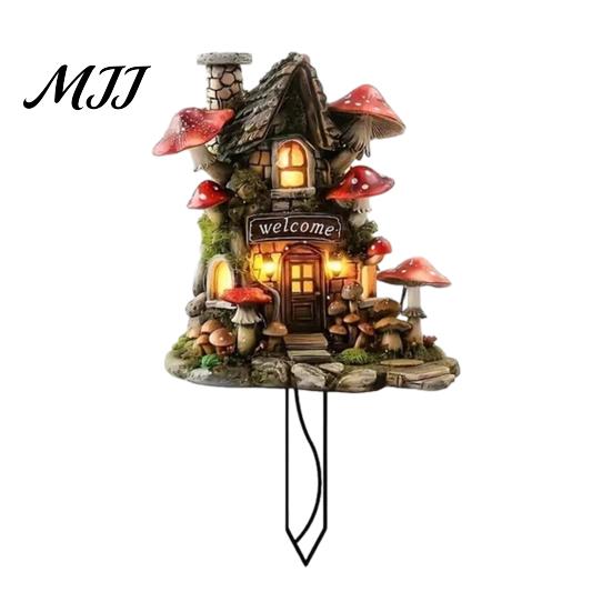 Decorative Plant Inserts Fairy Garden Stake, 2D Acrylic Cute Animal Yard Art Backyard Landscaping Supplies Tale Cottage Ornament for Patio Flower Bed
