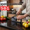 2-in-1 Hand-Messerschärfer Küchen-Kochmesser Schere Schnelles Schärfwerkzeug mit Anti-Rutsch-Boden Manuelles Schärfstein