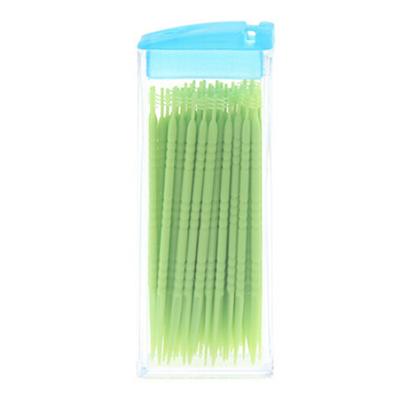 Fantastic Portable Plastic Toothpick 50 Pack Boxed Green No Smell Oral Dental Picks