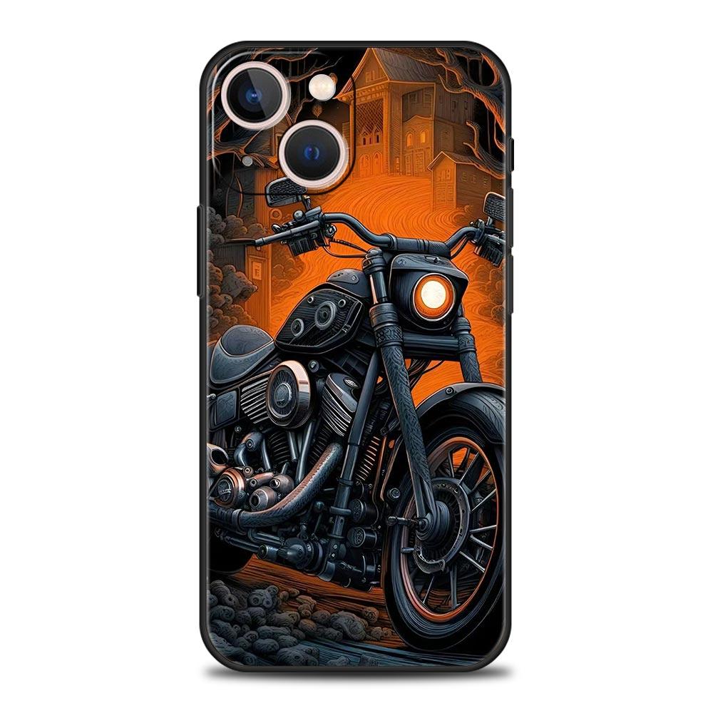 Colors Vintage Motorcycle Painted Phone Case Cover for iPhone 17 16 15 14 13 12 Pro Max 11 Pro Max 17 AIR Plus Soft TPU Shell
