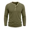 Men's Long Sleeve Henley Shirt Pullover Crew Neck Casual Slim Fit Basic Stretchy Top for Everyday Wear