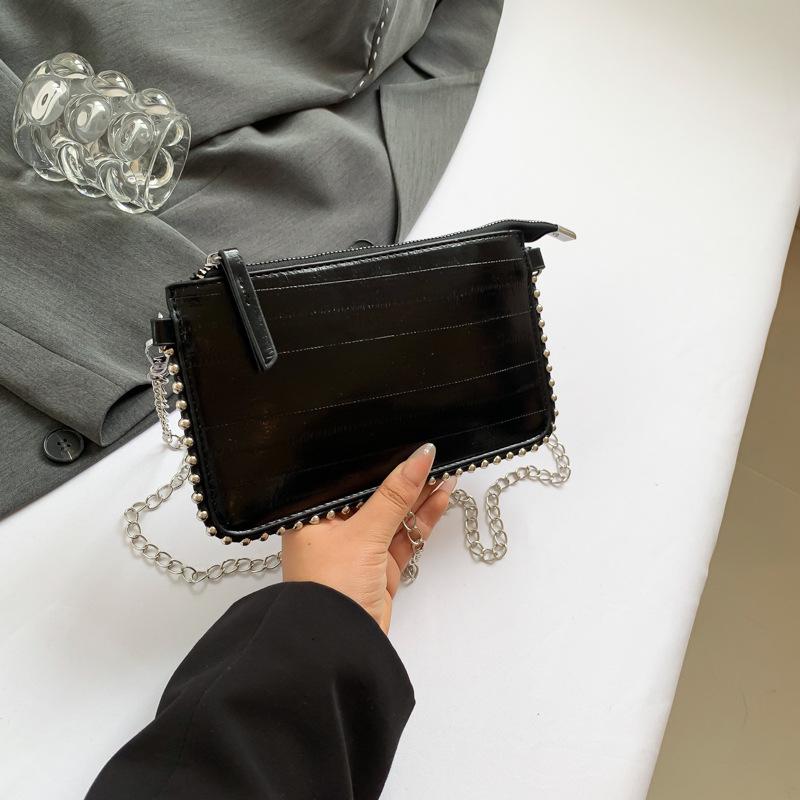 

2025 Fashion Small Square Chain Bag: Summer & Autumn Korean Style Women s Messenger & Shoulder Bag with Portable Coin Purse чорний