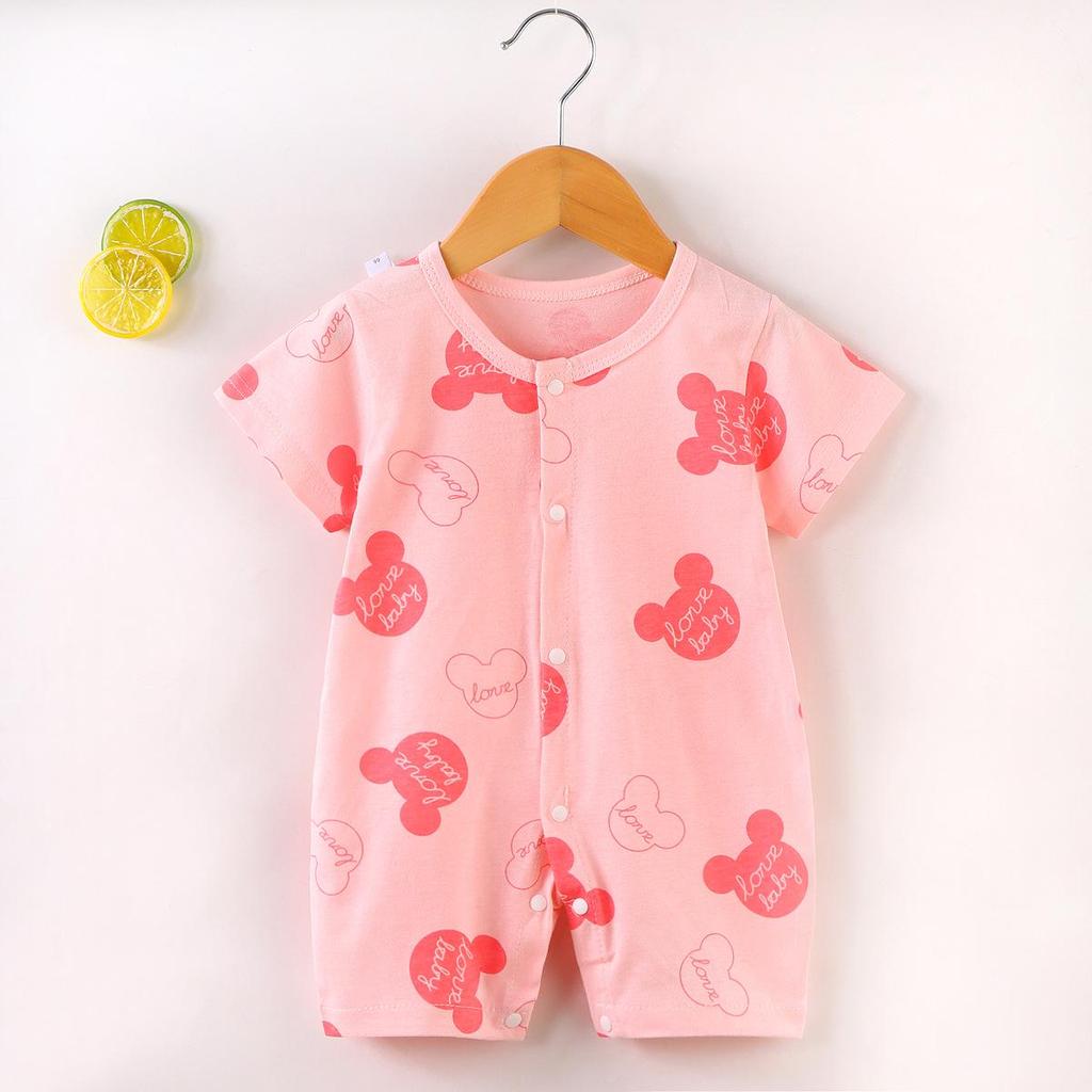 2026 Newborn Short Sleeve Jumpsuit Romper - Thin Style Bodysuit Pajamas