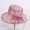 New organza flower European and American celebrity style mesh yarn hat shows face small spring and summer travel shading breathable sun hat
