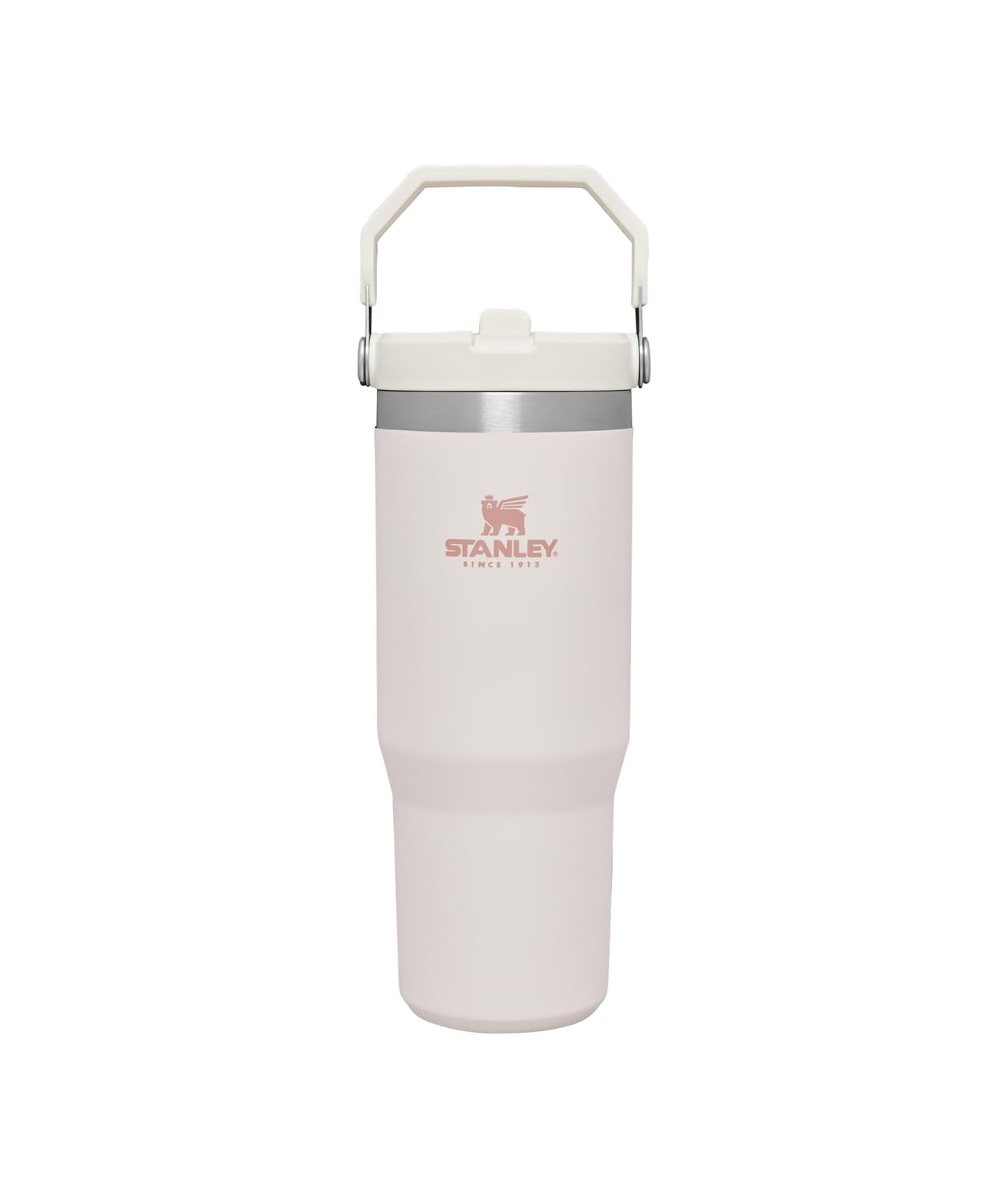 Stanley 1913 Iceflow Flip Straw Vacuum Insulated Rose 16oz 2.0 Bottle, Quartz, 0.47L
