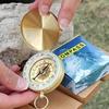 Bússola de Sobrevivência de Bronze com Função Luminosa - Resistente à Água, Visibilidade Melhorada para Camping e Caminhadas - Ferramenta Essencial para Aventura Noturna