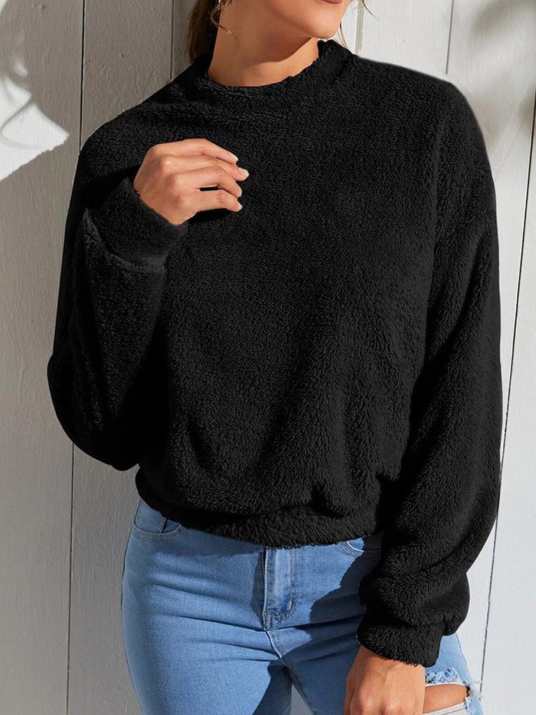 Autumn Women's Fleece Sweatshirt Loose Plush Wool Hoodie