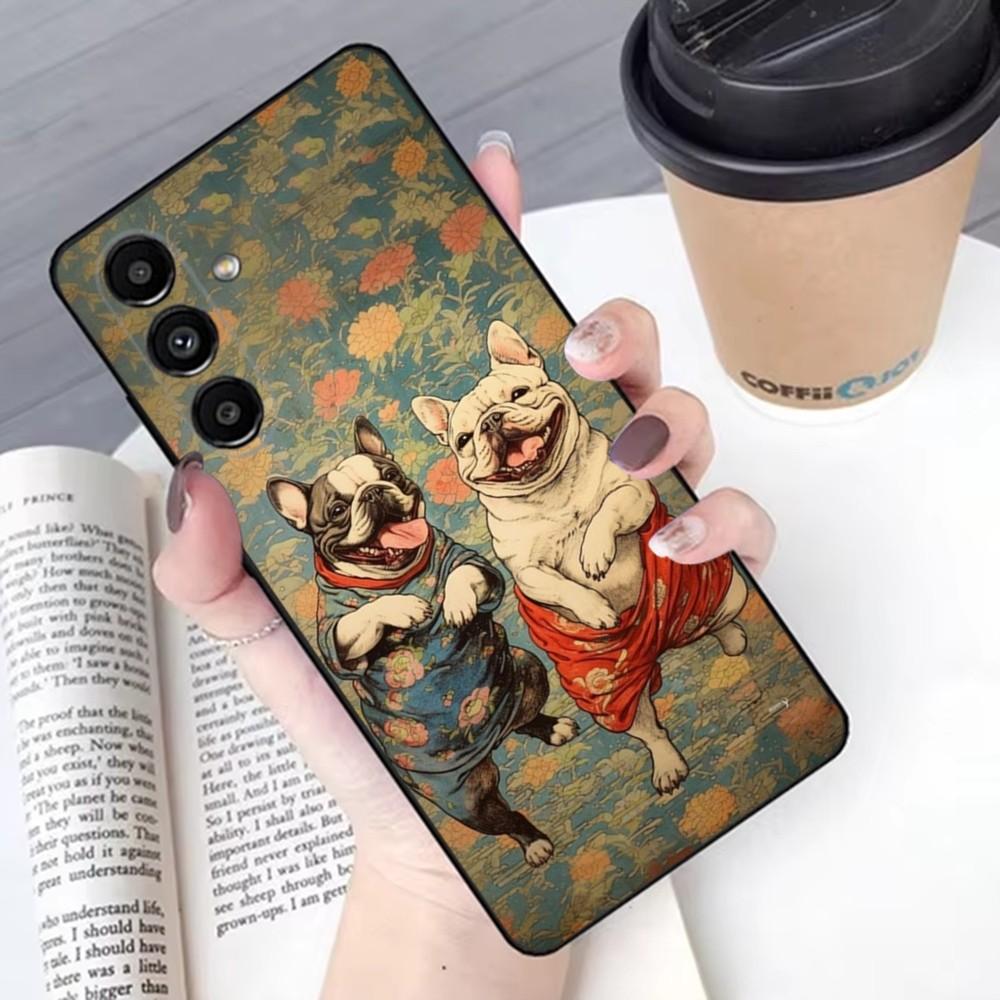 

French Bulldog Phone Case For Samsung S 25,24,21,22,23,30,20,Ultra,Plus,Fe,Lite,Note,10,9,5G Black Soft Samsung S25
