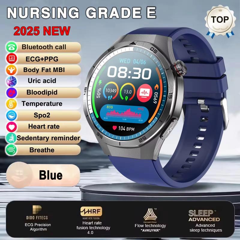 2025 Ny EKG+PPG Tre Høye Smartklokke Lipider Urinsyre Blodtrykk Smartklokke Menn NFC Sport HD Anrop Helseklokke for iOS Android