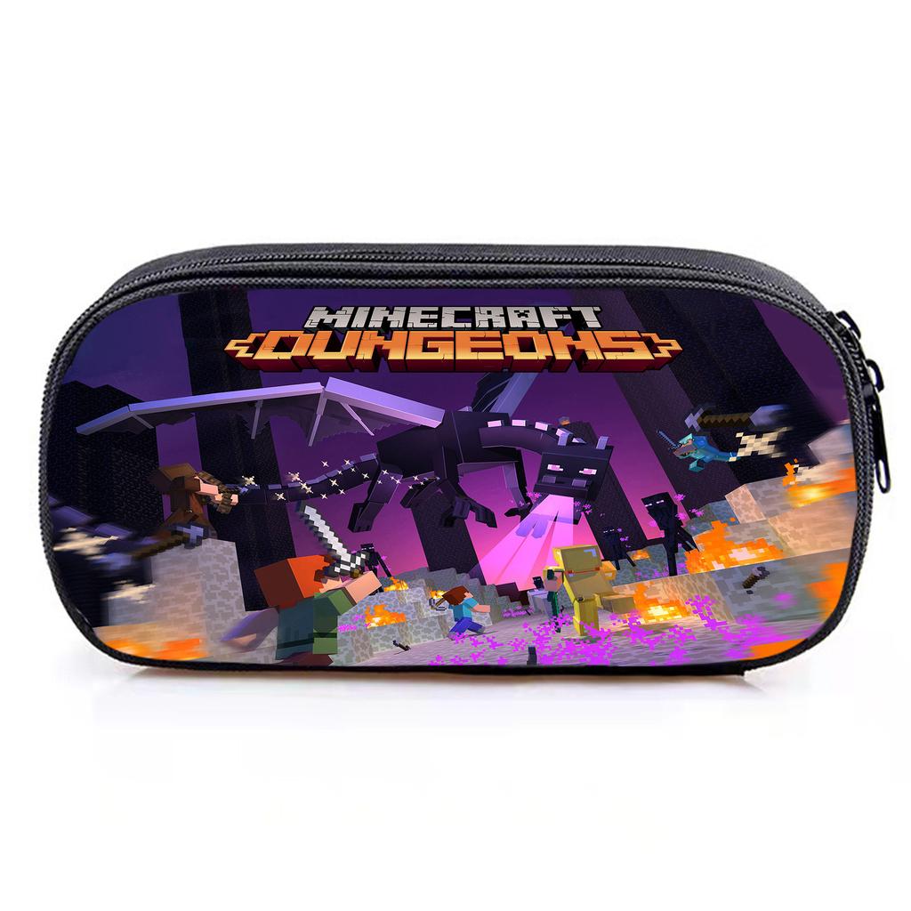 Minecraft Game Student Large Capacity Pencil Bag Stationery Bag Cartoon Pencil Bag Storage, Stationery Box