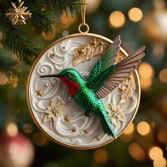 Ornamenti per Uccelli in Acrilico Decorazione da Appendere in Auto Albero di Natale Specchietto Retrovisore Decorazione Regalo Artigianale per Amanti degli Uccelli