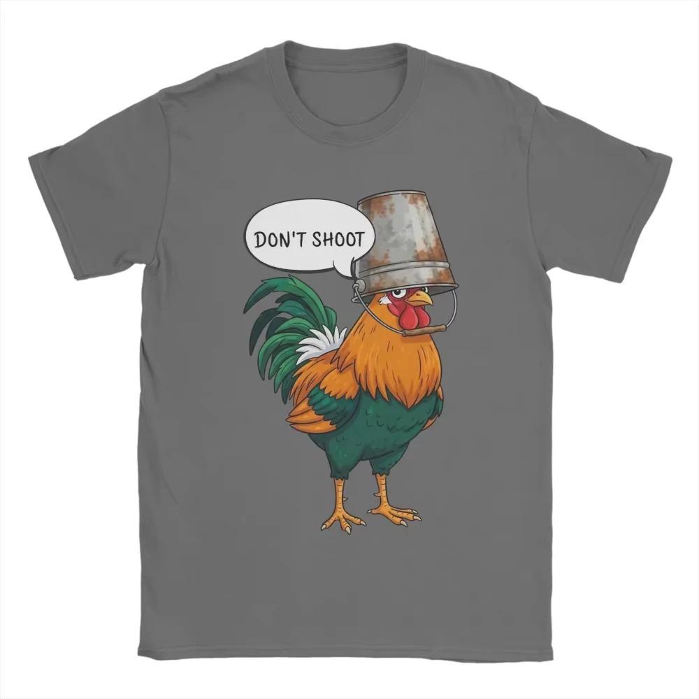 Funny Rooster Don't Shoot Meme Graphic T-Shirt Cartoon Chicken Humor Unisex Black Casual Women And Men T-shirts