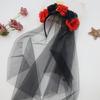 Black Rose Skull Hair Band Lace Cosplay Headdress Cool Halloween Headband  Girl