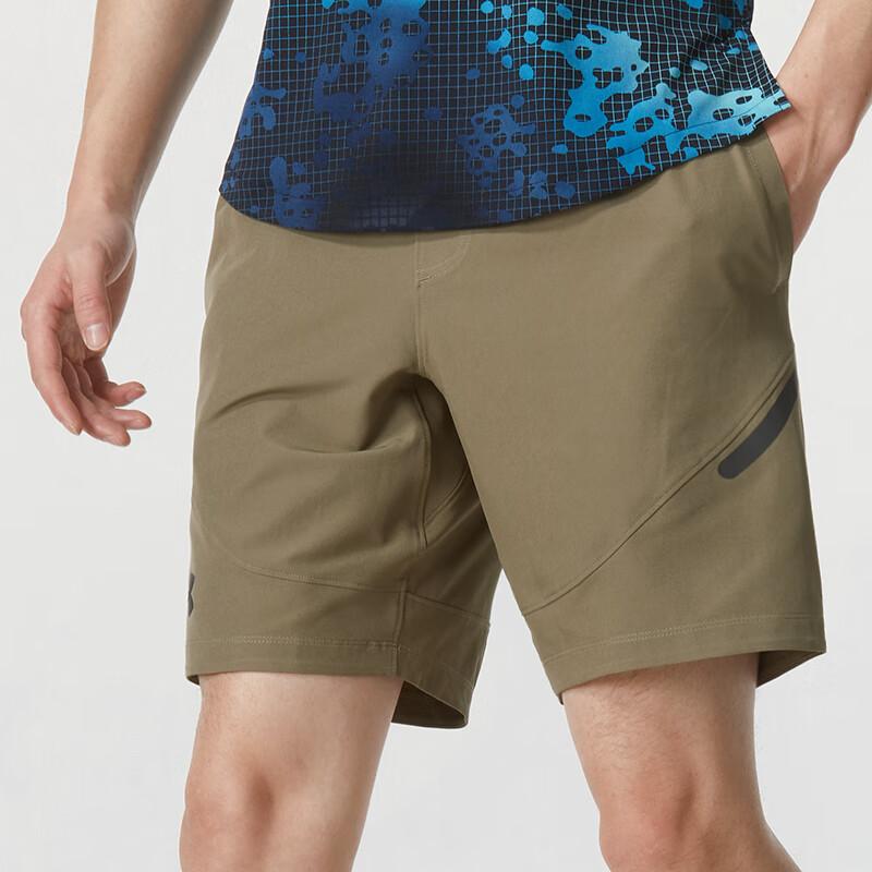 Under Armour Solid Color Outdoor Running Mid Waist Casual Shorts Men shorts Dark-Olive-Green 1370378-361