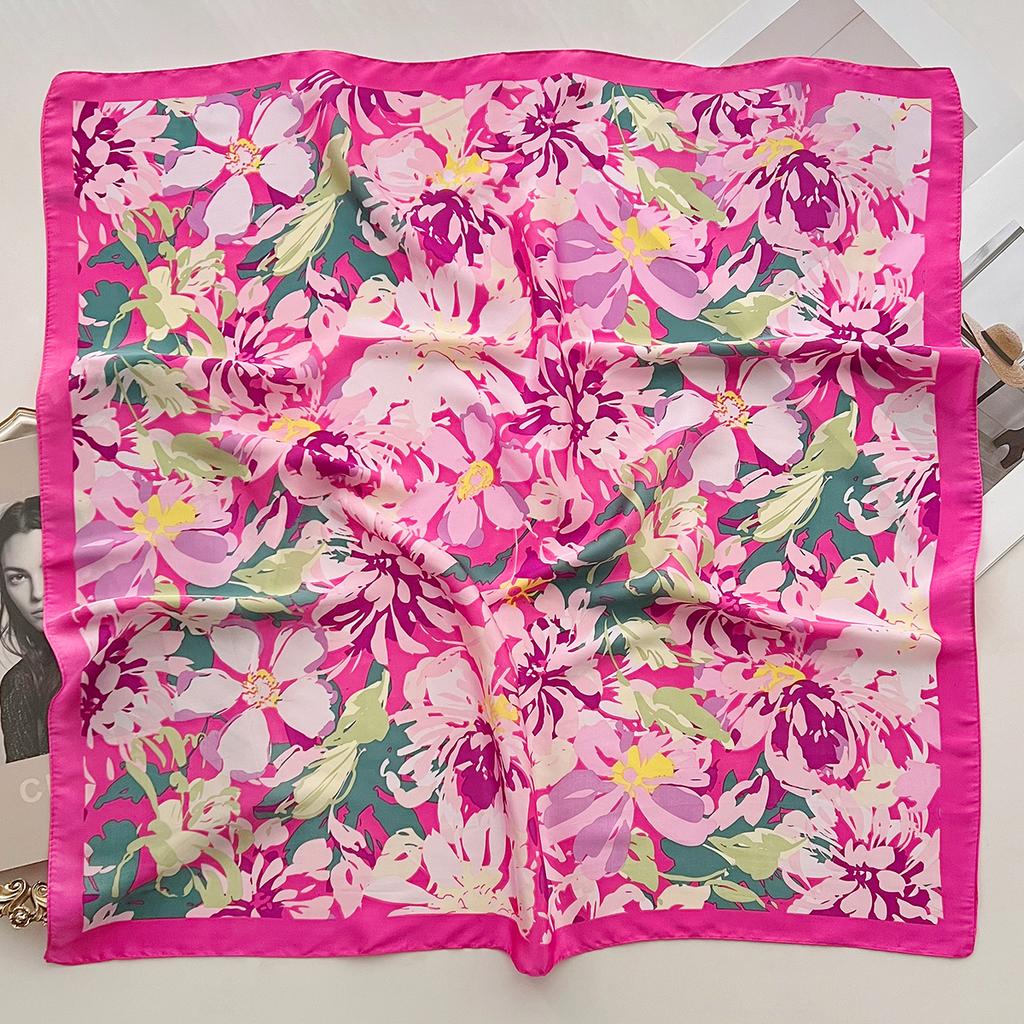 Square Scarf For Women Breathable Bandanna Luxury Headband Hair Scarf Soft Stain Neckerchief Spring/Summer Head Scarf