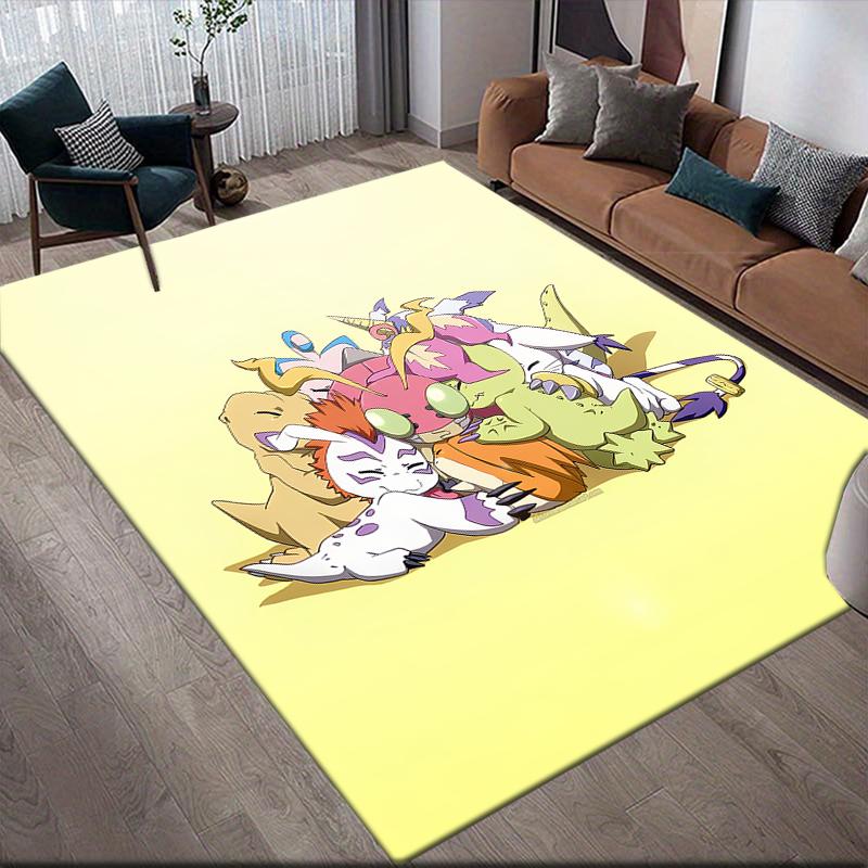 Cute Digimon Area Rug, Digimon Fan Soft Carpet, Great Gift.chl