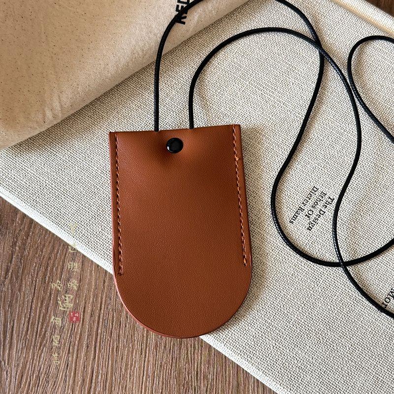 

Halterneck Brown Earphone Bag Long Necklace Women s Key Case Lanyard Vintage Sweater Chain Decorative Everyday Joker Accessories U-shaped rectangular key case-light brown