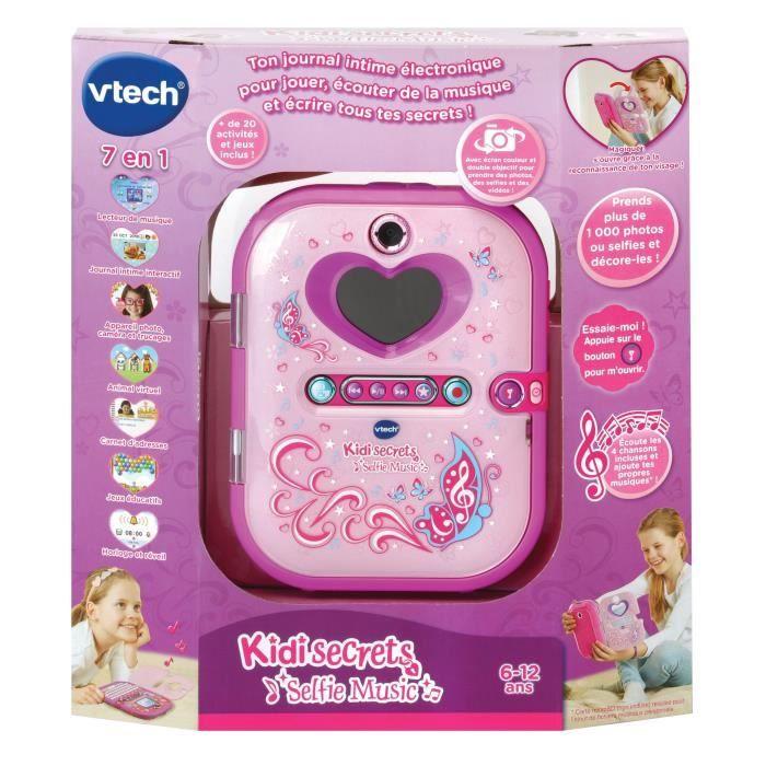 Elektronický diář VTECH Kidisecrets Selfie Music Růžový s MP3 přehrávačem pro dívky od 6 do 12 let